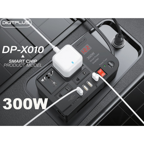 محول شحن للسيارة متعدد المنافذ بقوة 300 واط محول شحن للسيارة متعدد المنافذ بقوة 300 واط