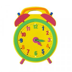 Large Educational Clock Made of Foam Cork Available in Several Colors