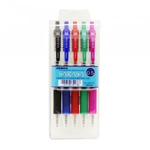 Gel Ink Roller Ball Point Pen Sarasa Clip ZEBRA 0.5 mm Fine 5 Colors