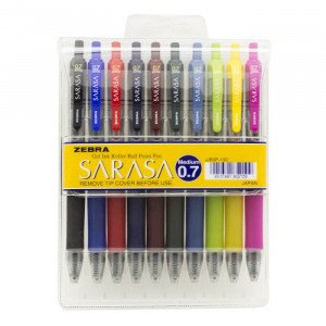 Gel Ink Roller Ball Point Pen Sarasa Clip ZEBRA 0.7 mm Medium 10 Colors