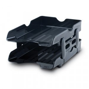 Document Tray MAS Two Tray Plastic Blak 