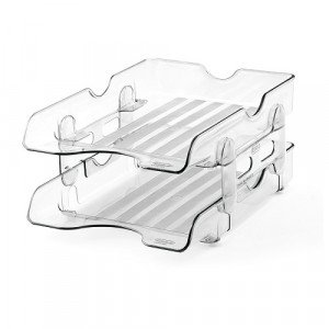 Document Tray MAS Two Tray Plastic Smoked Transparent
