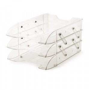 Document Tray MAS Three Tray Plastic Transparent