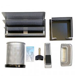 Office Set Black Wood and Silver Metal 7 PCs
