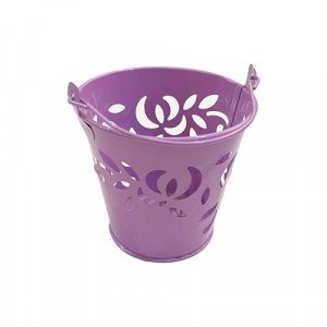  Pen Holder Metal Bucket Shape With Holes Assorted Colors 