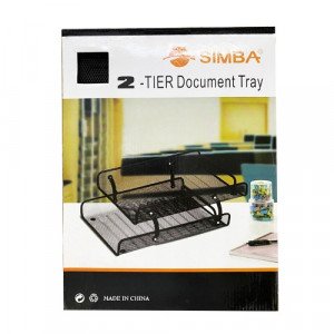 Document Tray SIMBA Black 2 Tray Movable  Metal