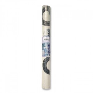  Sugar Color Circles of Black and Silver Roses Adhesive Roll 8 Yard SIMBA