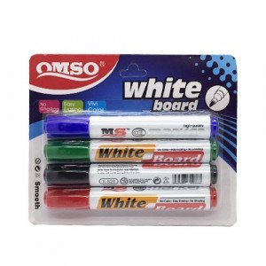 Whiteboard Marker OMSO Round Tip 4 Colors 