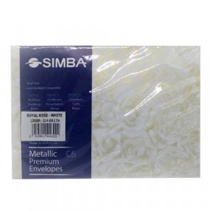 White Envelopes Gold Rose SIMBA 125x88 mm 10 Pcs