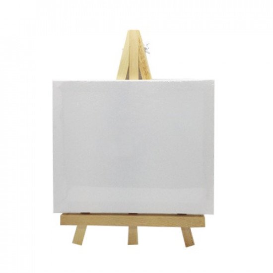 لوحة رسم كانفس مستطيل 20x25 سم مع استاند خشب ابيض