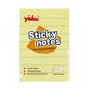 Sticky Notes yellow lined 50x75 mm 