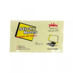 Sticky Notes Yellow 75x125 mm 