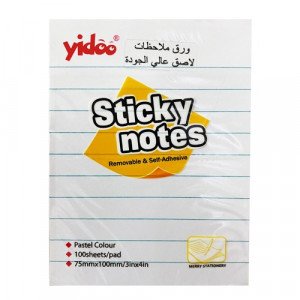 Sticky Notes White lined 75x100 mm 
