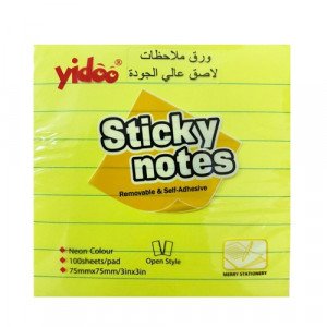 Sticky Notes Neon lined 75x75 mm 5 Color 