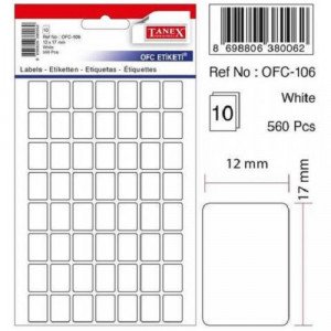 Office Label TANEX White 12 x 17 mm