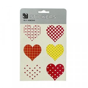 Red Hearts Stickers Decorated