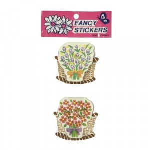 Small Congratulations Stickers Rose Basket Shape