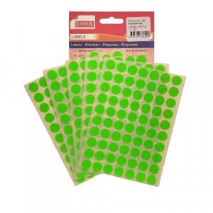 Office Label TANEX Phosphorescent Green Circles 13 mm
