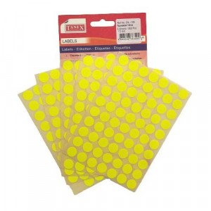 Office Label TANEX Phosphorescent Yellow Circles 13 mm