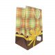 كيس هدايا ورق كاروهات و فيونكه 45x32x22 سم عدة الوان