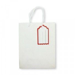 Gift Bag Paper With Ticket 23x18x10 cm White
