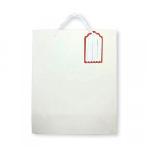 Gift Bag Paper With Ticket 32x26x12 cm White