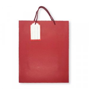 Gift Bag Paper With Ticket 32x26x12 cm Maroon