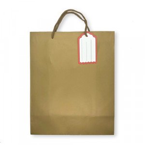 Gift Bag Paper With Ticket 32x26x12 cm Gold