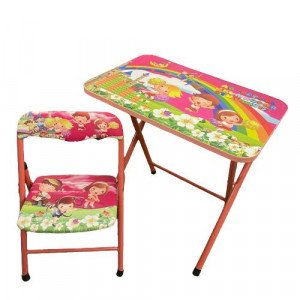 Metal Table and Chair Set Funny Kids Pink