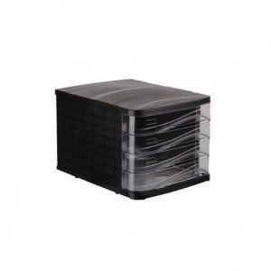 Desktop Drawers ARK Plastic Black Transparent 4 Drawers