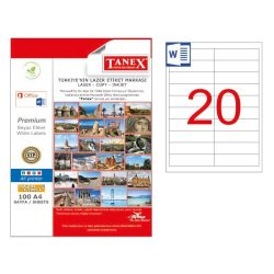 Office Label TANEX 20 Labels White 90x25 mm 
