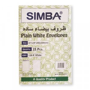 White Envelopes 15x10 in SIMBA 120gm 25 Pcs