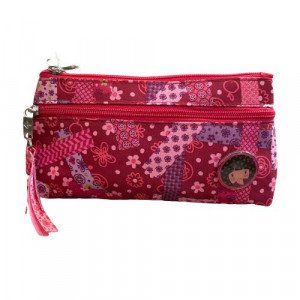 Pencil Case with Zippers Busquets Red Roses 