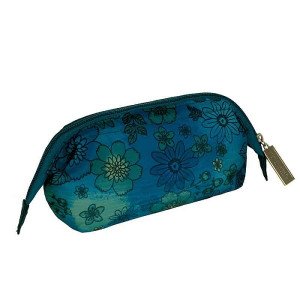 Happy List Small Zipper Pencil Case Turquoise Roses Busquets