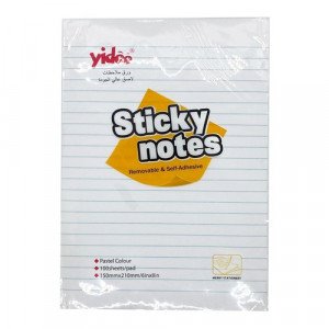 ورق ملاحظات لاصق ابيض مسطر 150x210 ملم 