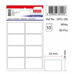 Office Label TANEX White 34 x 52 mm