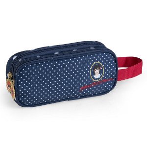 Pencil Case DOLORES Navy Dotted White BUSQUETS
