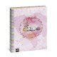ملف بسكيت Pretty World وردي 4 حلقات A4