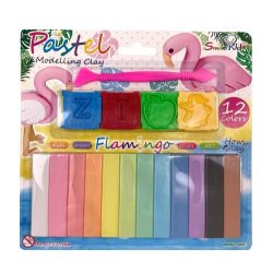 Flamingo Clay Pastel Colors With Molds Smile Kids 100 g