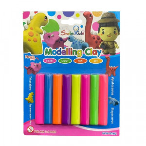 Modelling Clay 8 Phosphoric Colors Smile Kids 100 g