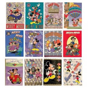 A notebook For Keeping Stickers In The ShapeOf Mickey Mouse, 12 Assorted Pieces