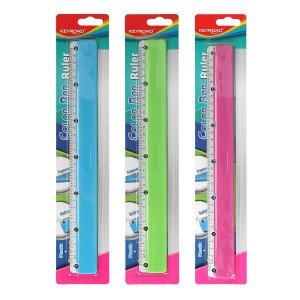 Ruler 30cm KEROAD Plastic and Iron Tip In Several Colors