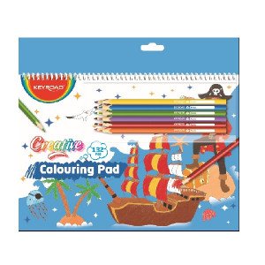 Sketchbook Set With Coloring Book, Wooden Colors And Stickers For Children KEYROAD Pirate