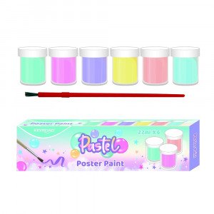 Poster Colors Pastel KEYROAD 6 Colors With Brush