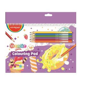 Sketchbook Set With Coloring Book, Wooden Colors And Stickers For Children KEYROAD Candies