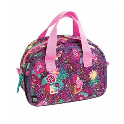 Handbag for Children with Personal Care Tools Purple Flowers