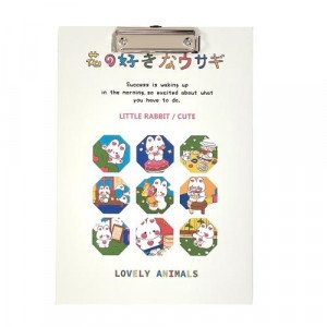   Clip Board White A4 Rabbit Print