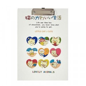 Clip Board White A4 Cat Print
