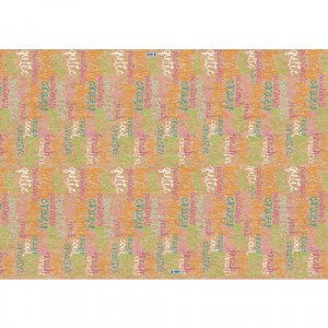Kraft Gift Wrapping Paper 100 x 70 cm KESKIN English Words Imprinted