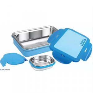Lunch Box With Spoon, and Small Case Pratap Several Colors